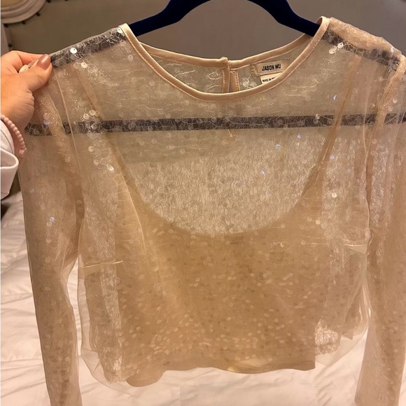 Jason Wu Tops - Jason Wu cream sheer sequin top size s cami underneath attached. NWT